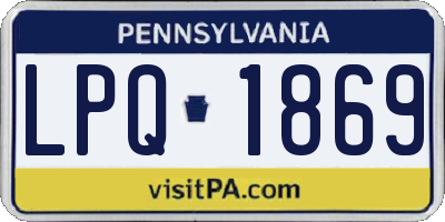 PA license plate LPQ1869