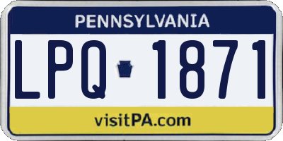 PA license plate LPQ1871