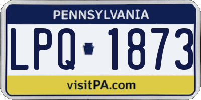 PA license plate LPQ1873