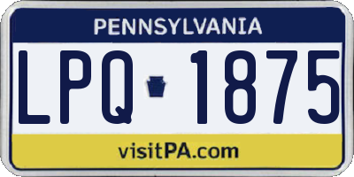 PA license plate LPQ1875