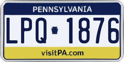 PA license plate LPQ1876