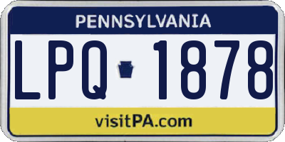 PA license plate LPQ1878