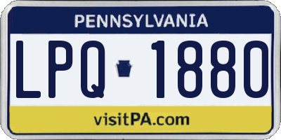PA license plate LPQ1880