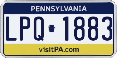 PA license plate LPQ1883