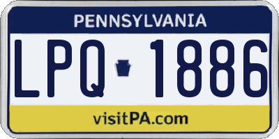 PA license plate LPQ1886