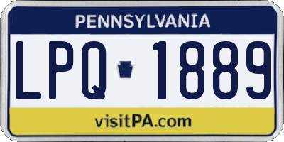 PA license plate LPQ1889
