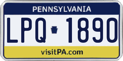 PA license plate LPQ1890