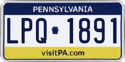 PA license plate LPQ1891