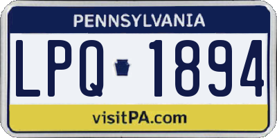 PA license plate LPQ1894