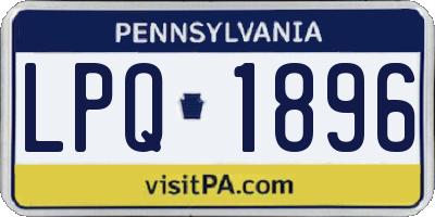 PA license plate LPQ1896