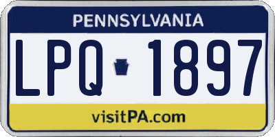 PA license plate LPQ1897