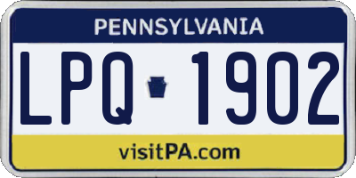 PA license plate LPQ1902