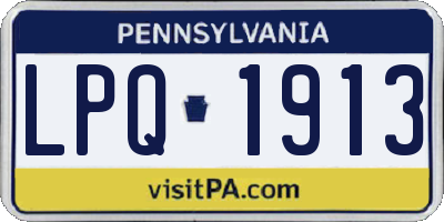 PA license plate LPQ1913