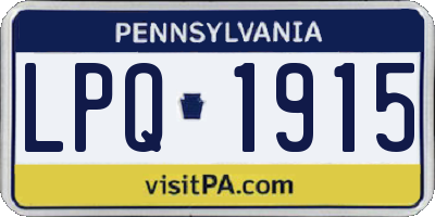 PA license plate LPQ1915