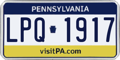 PA license plate LPQ1917