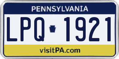 PA license plate LPQ1921