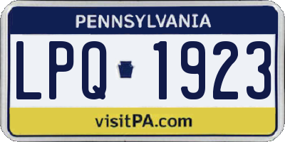 PA license plate LPQ1923