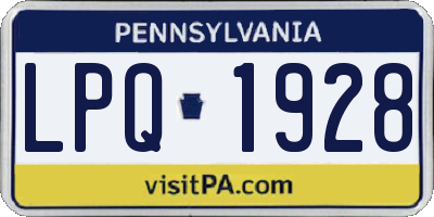 PA license plate LPQ1928