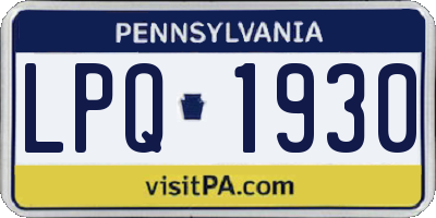 PA license plate LPQ1930