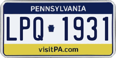 PA license plate LPQ1931