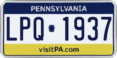PA license plate LPQ1937