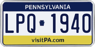 PA license plate LPQ1940