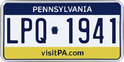 PA license plate LPQ1941