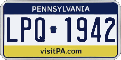 PA license plate LPQ1942