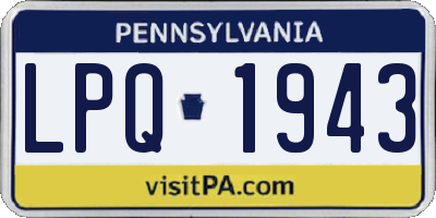 PA license plate LPQ1943