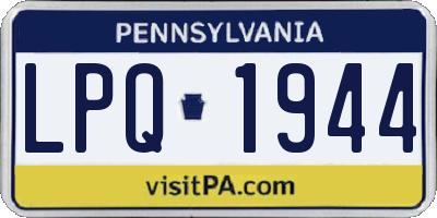 PA license plate LPQ1944