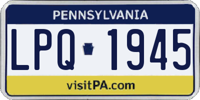 PA license plate LPQ1945