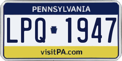 PA license plate LPQ1947