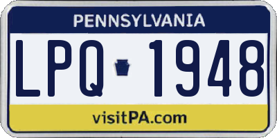 PA license plate LPQ1948