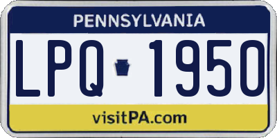 PA license plate LPQ1950