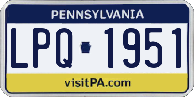 PA license plate LPQ1951
