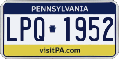 PA license plate LPQ1952