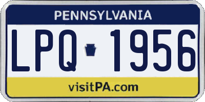 PA license plate LPQ1956