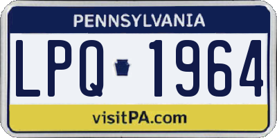 PA license plate LPQ1964