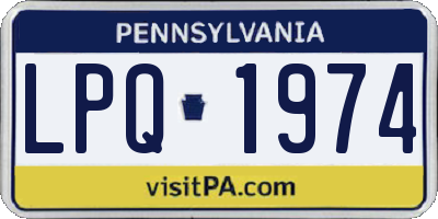 PA license plate LPQ1974