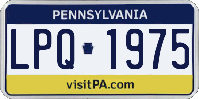 PA license plate LPQ1975