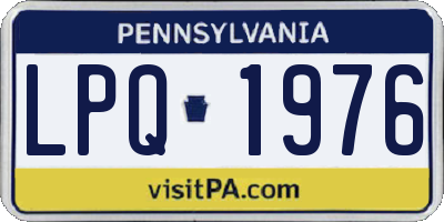 PA license plate LPQ1976