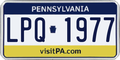 PA license plate LPQ1977