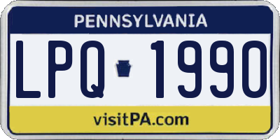 PA license plate LPQ1990