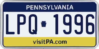 PA license plate LPQ1996