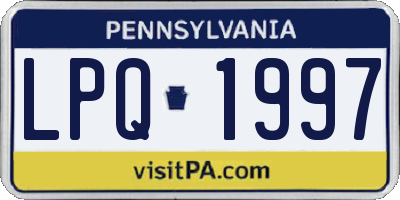 PA license plate LPQ1997