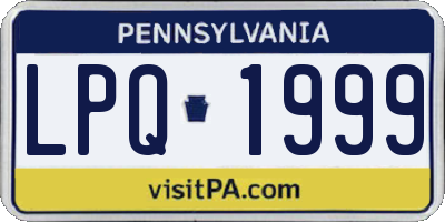 PA license plate LPQ1999