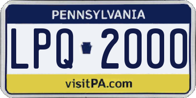 PA license plate LPQ2000