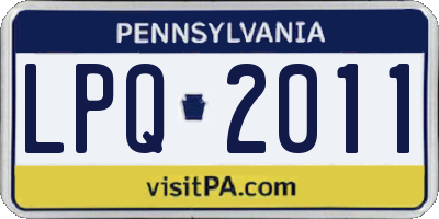 PA license plate LPQ2011