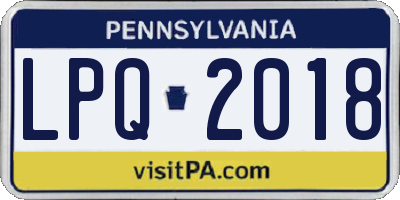 PA license plate LPQ2018