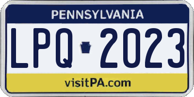 PA license plate LPQ2023